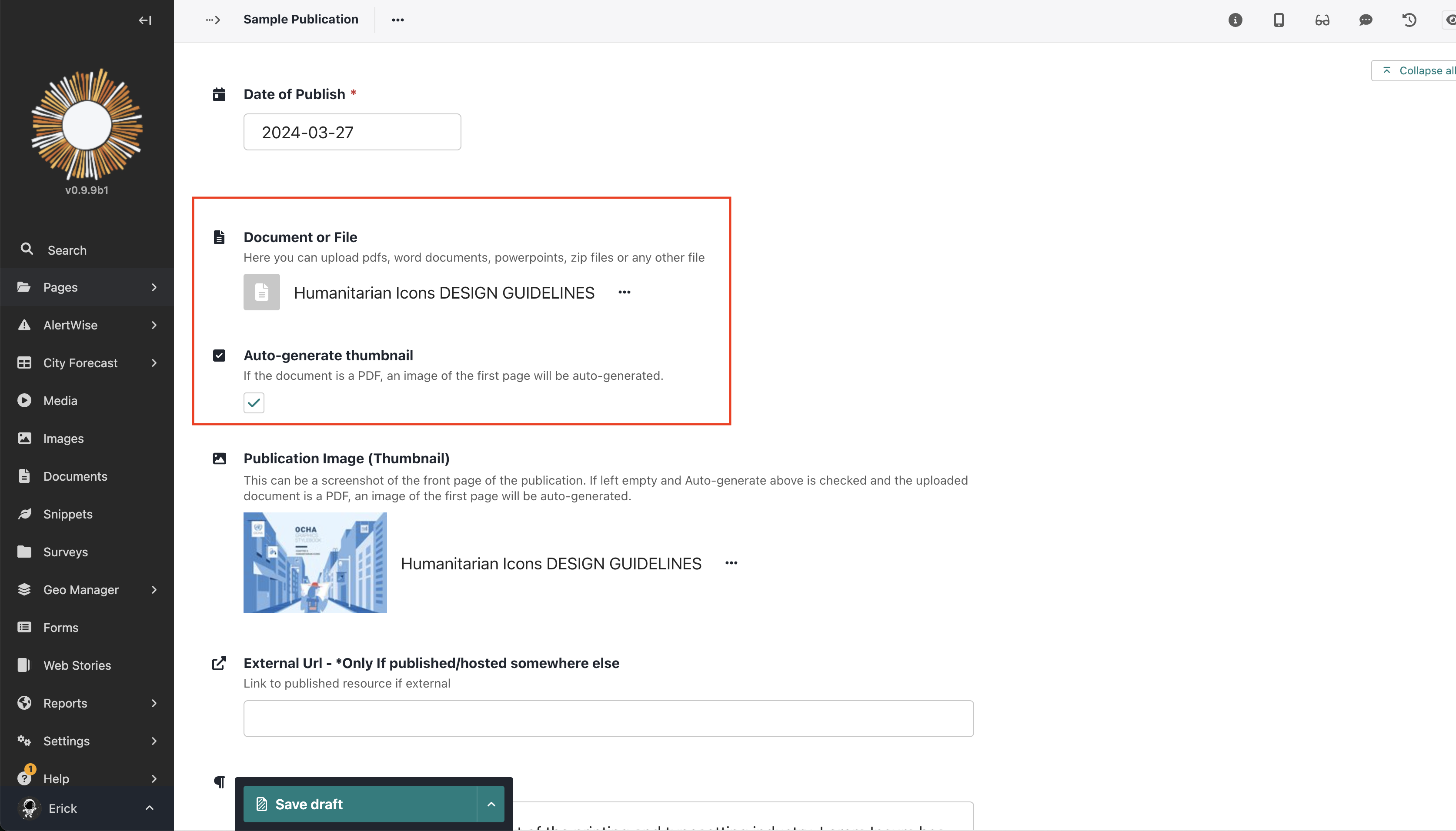 Publication Thumbnail Autogeneration