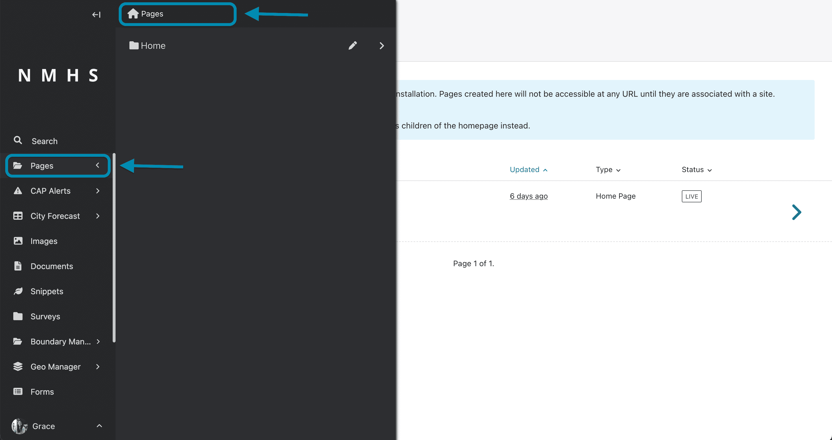 Pages Explorer