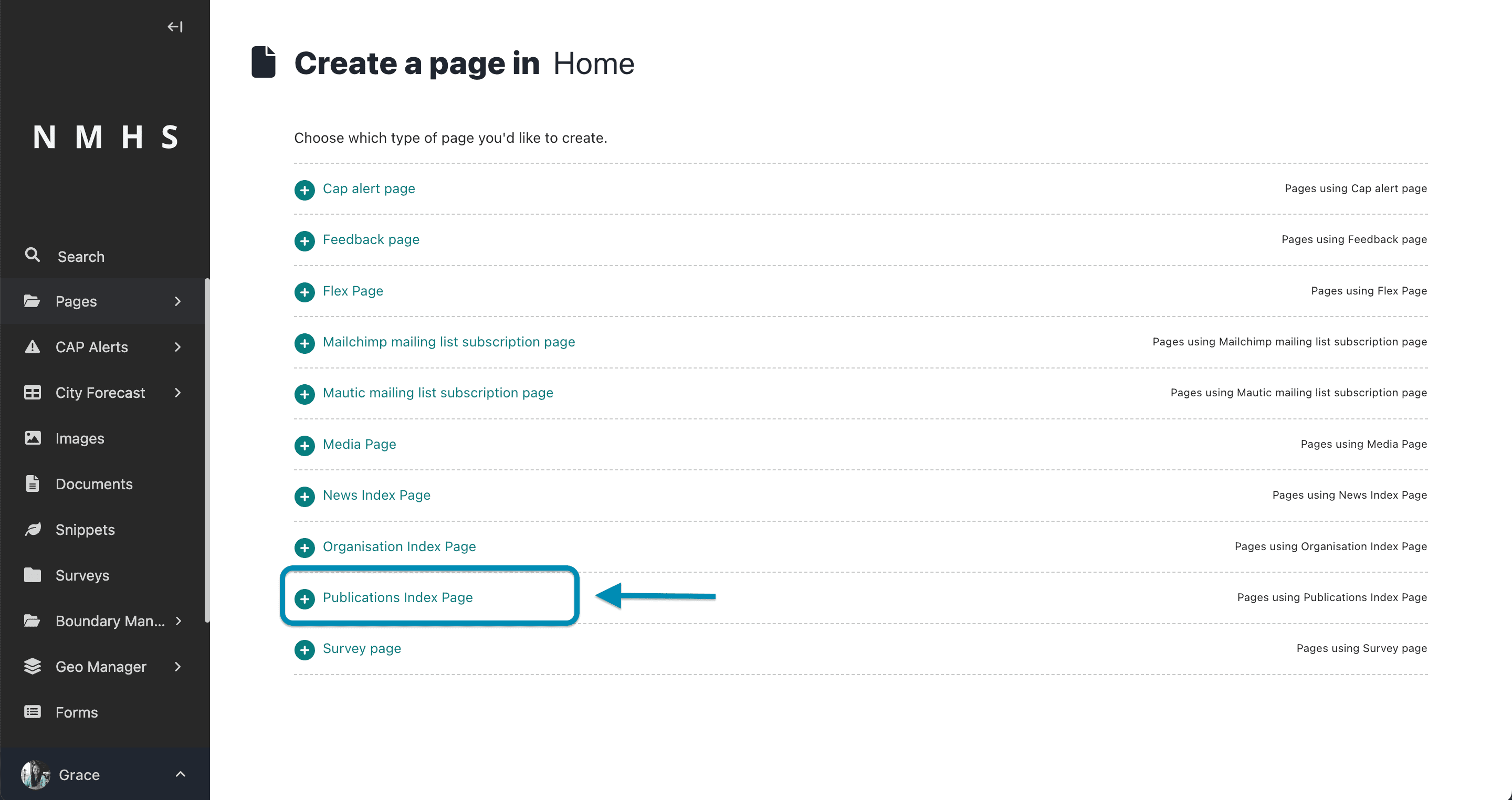 Add Publication List Page