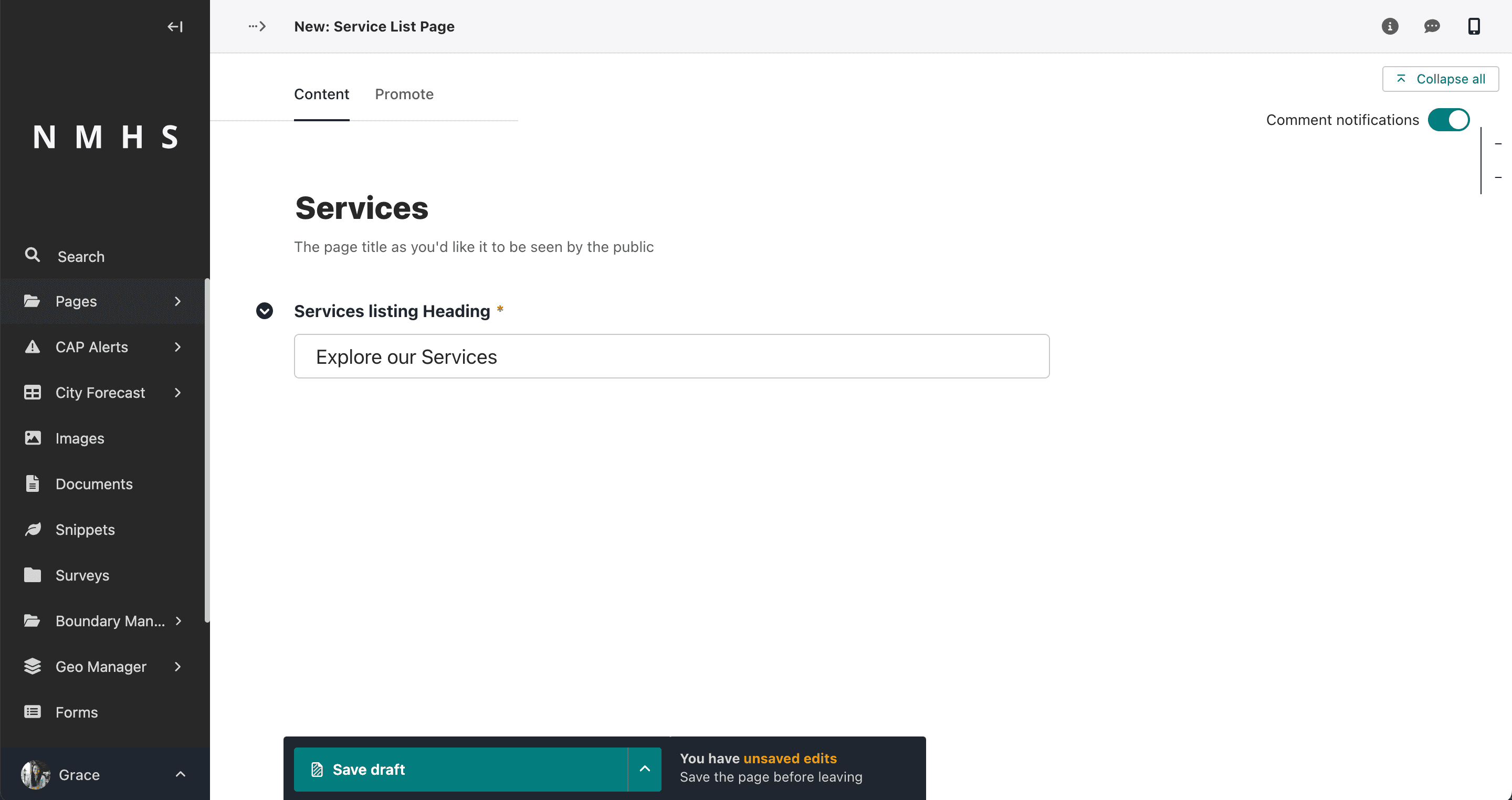 Add Service List Page
